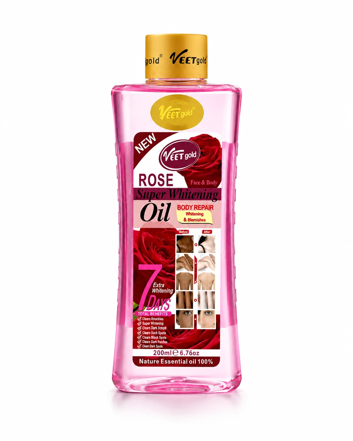 Veetgold Rose Super Whitening Oil – Face & Body 200ml