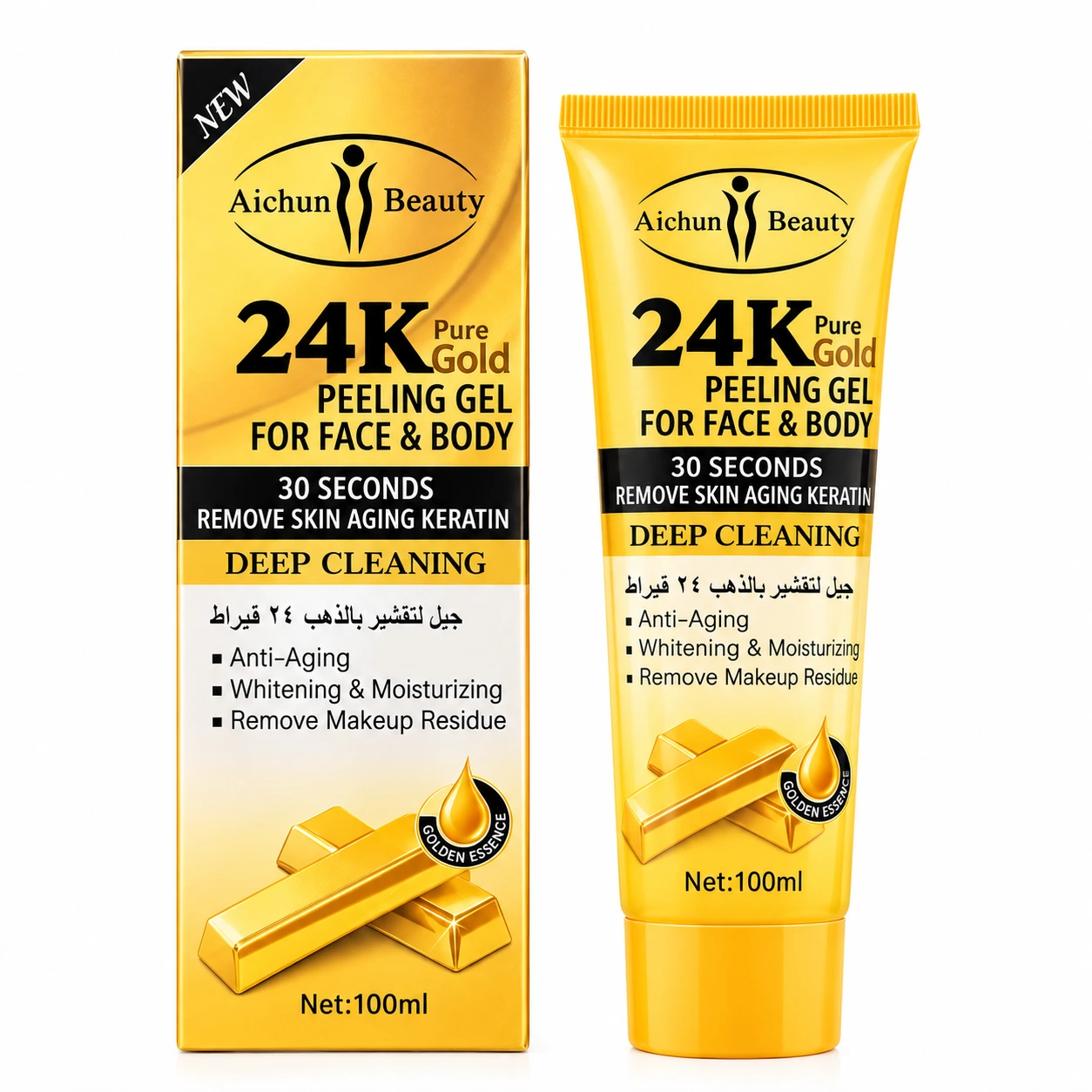Aichun Beauty 24K Pure Gold Peeling Gel For Face & Body – 100ml
